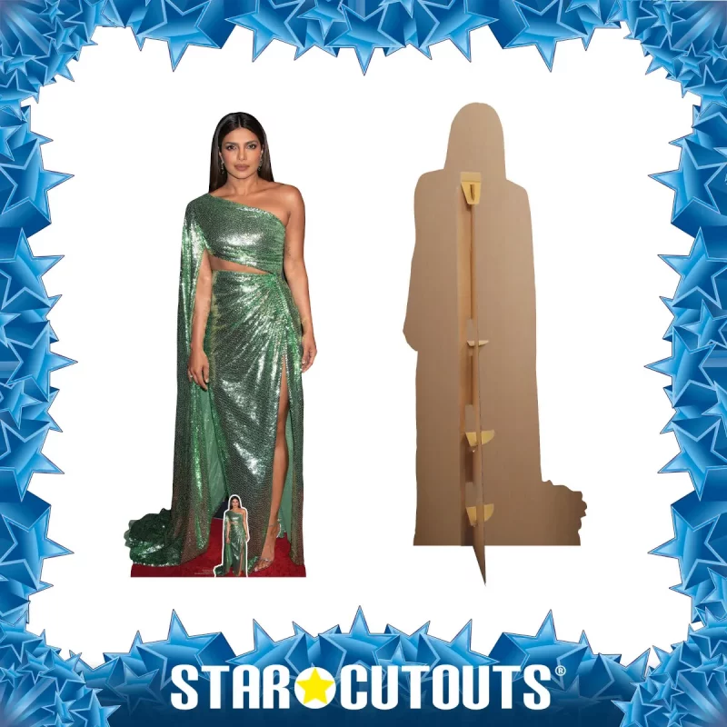 CS1130 Priyanka Chopra 'Green Dress' (Indian Actress) Lifesize + Mini Cardboard Cutout Standee Frame