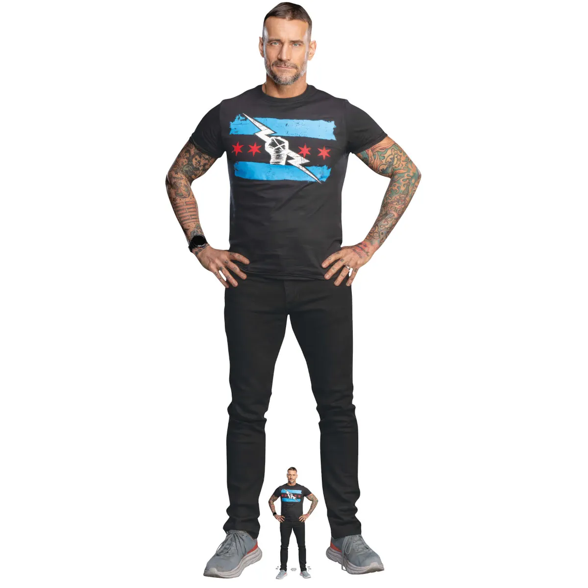 SC4406 CM Punk (WWE) Official Lifesize + Mini Cardboard Cutout Standee Front