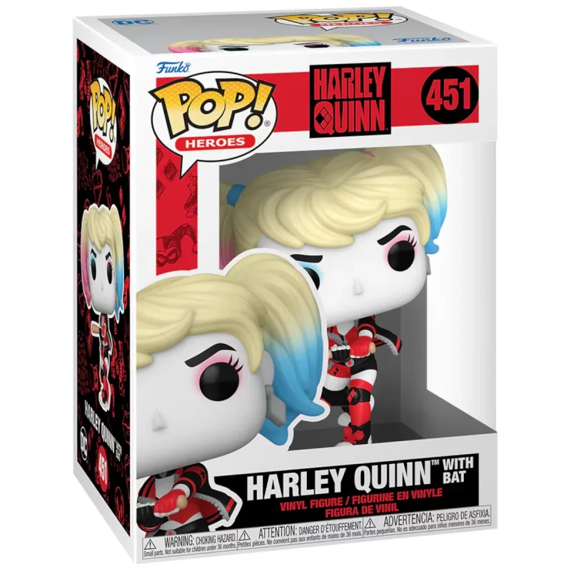 FK65614 Funko Pop! Heroes - DC Comics Harley Quinn - Harley Quinn with Bat Collectable Vinyl Figure Box Front