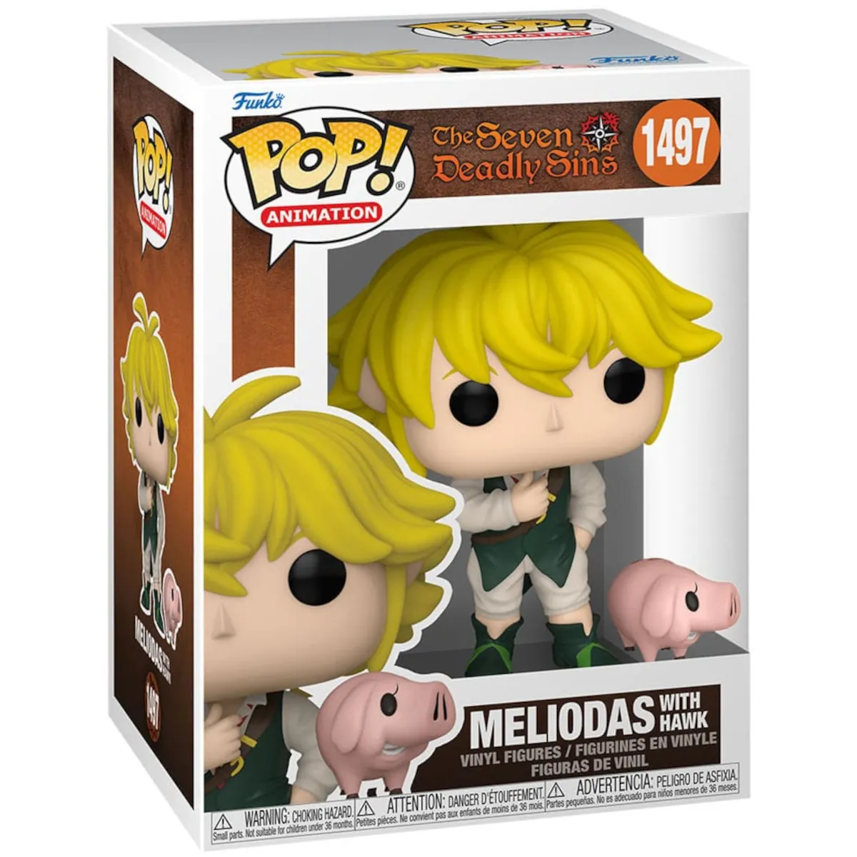FK75541 Funko Pop! Animation - The Seven Deadly Sins - Meliodas with Hawk Collectable Vinyl Figure Box Front