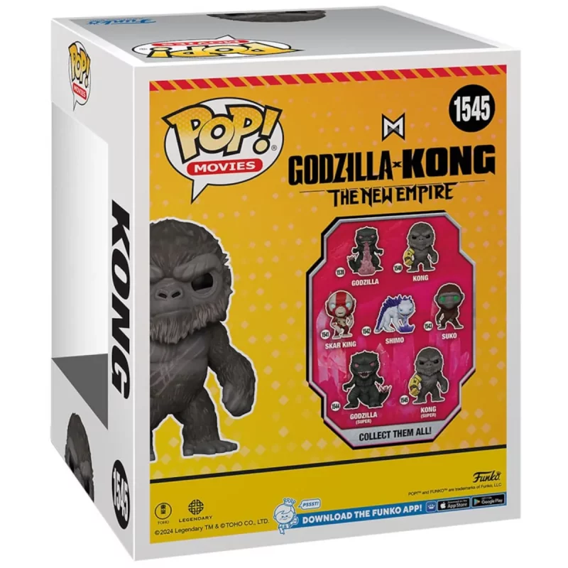 FK75931 Funko Pop! Movies - Godzilla x Kong The New Empire - Kong Super Sized Collectable Vinyl Figure Box Back