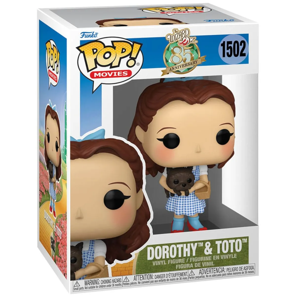 FK75979 Funko Pop! Movies – The Wizard of Oz (85th Anniversary) – Dorothy & Toto Collectable Vinyl Figure Box Front
