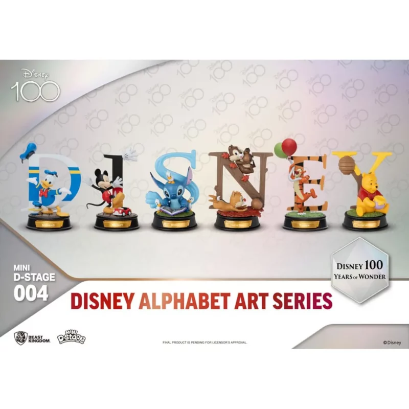 x_bkdmds-004 Disney Mini Diorama Stage Statues - 100 Years of Wonder Disney Alphabet Art Series (6-Pack)