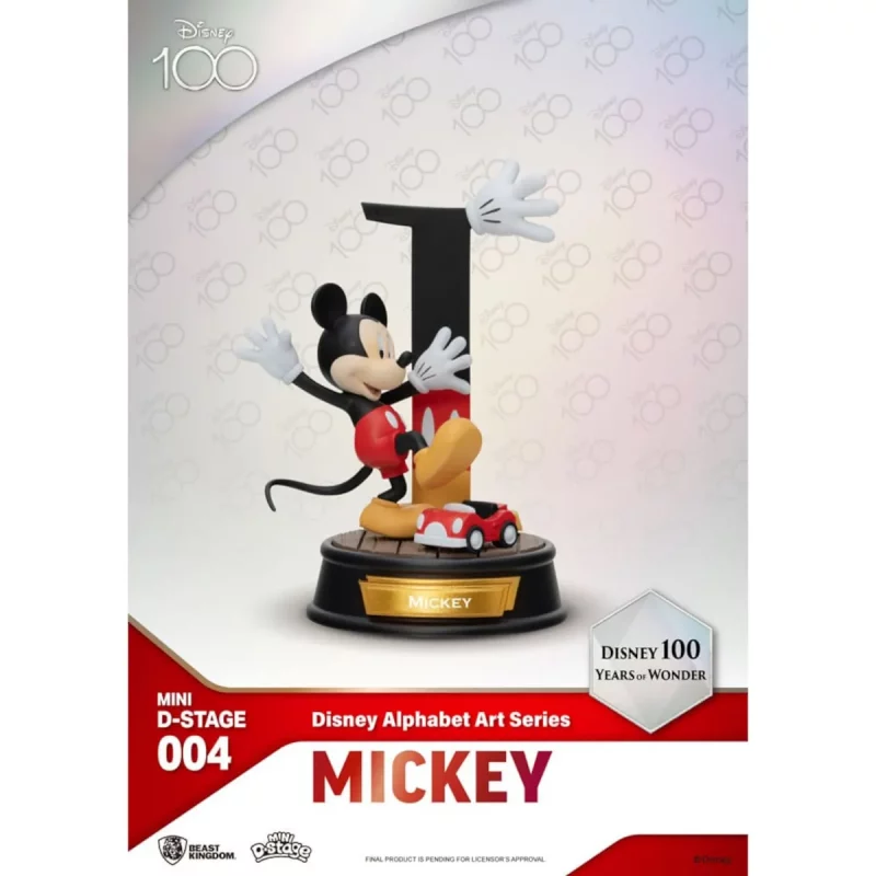 x_bkdmds-004 Disney Mini Diorama Stage Statues - 100 Years of Wonder Disney Alphabet Art Series (6-Pack) Mickey Front