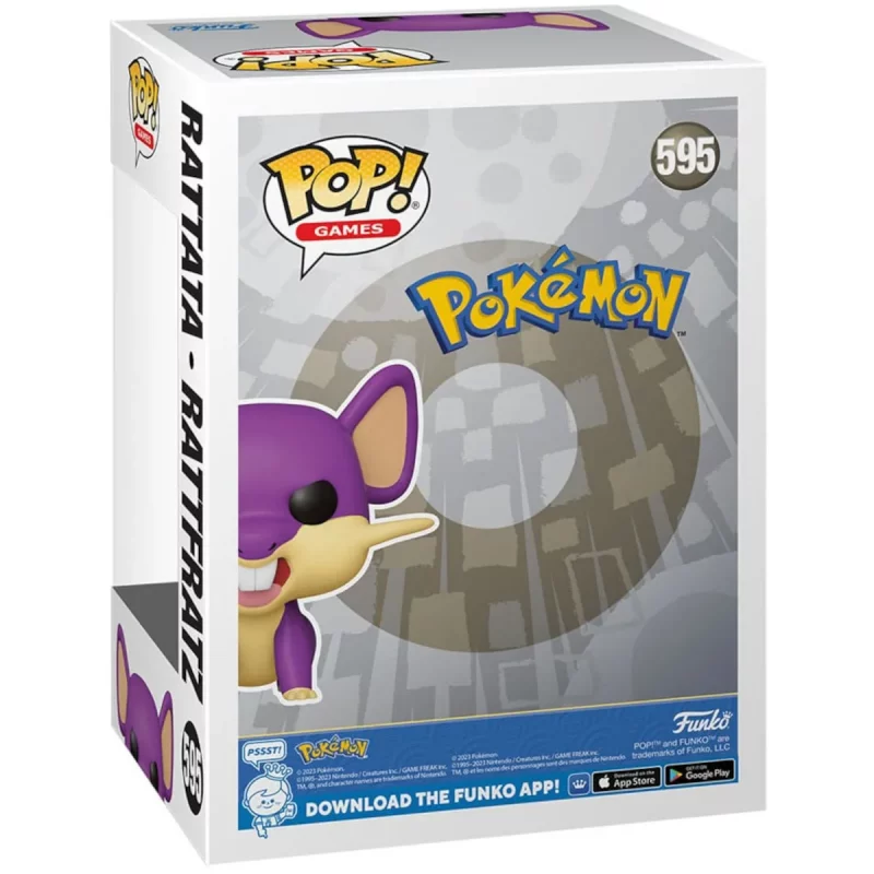 74632 Funko Pop! Games - Pokémon - Rattata Collectable Vinyl Figure Box Back