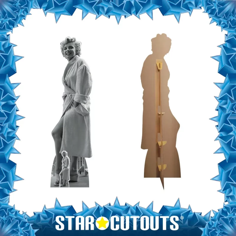 SC2382 Marilyn Monroe 'Bathrobe' (American Actress) Lifesize + Mini Cardboard Cutout Standee Frame