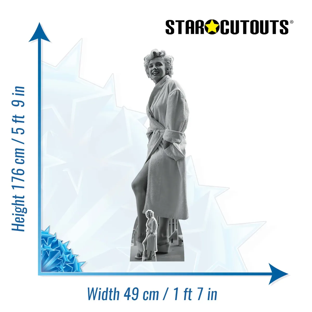 SC2382 Marilyn Monroe 'Bathrobe' (American Actress) Lifesize + Mini Cardboard Cutout Standee Size