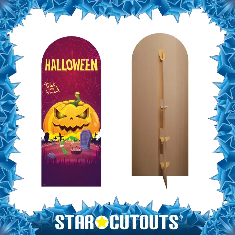 SC4329 Halloween 'Trick or Treat' Pumpkin Large Single Backdrop Cardboard Cutout Standee Frame