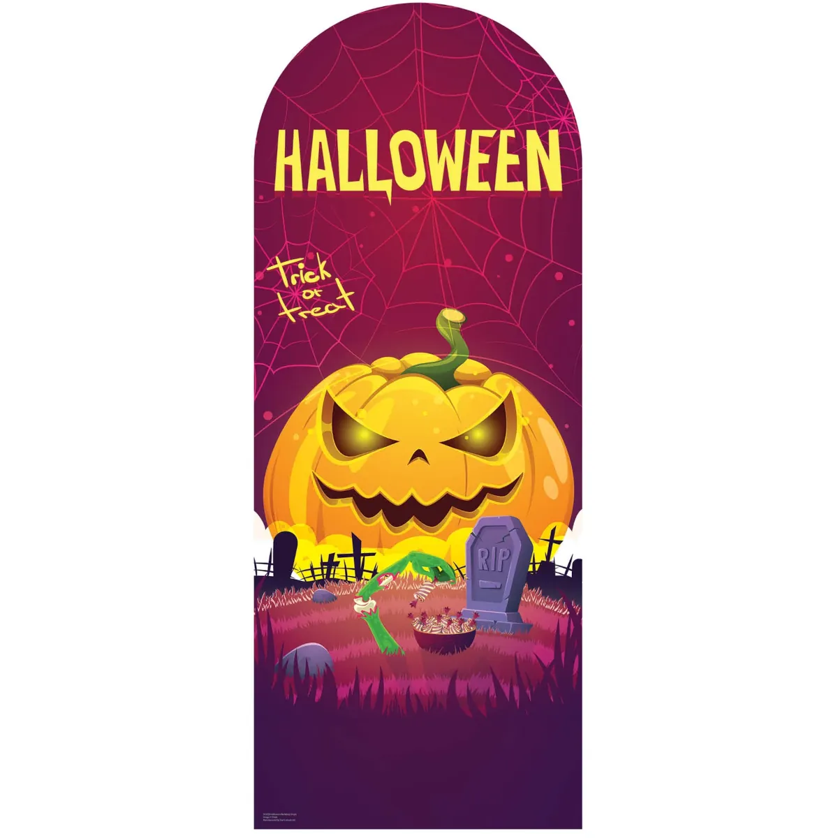 SC4329 Halloween 'Trick or Treat' Pumpkin Large Single Backdrop Cardboard Cutout Standee Front