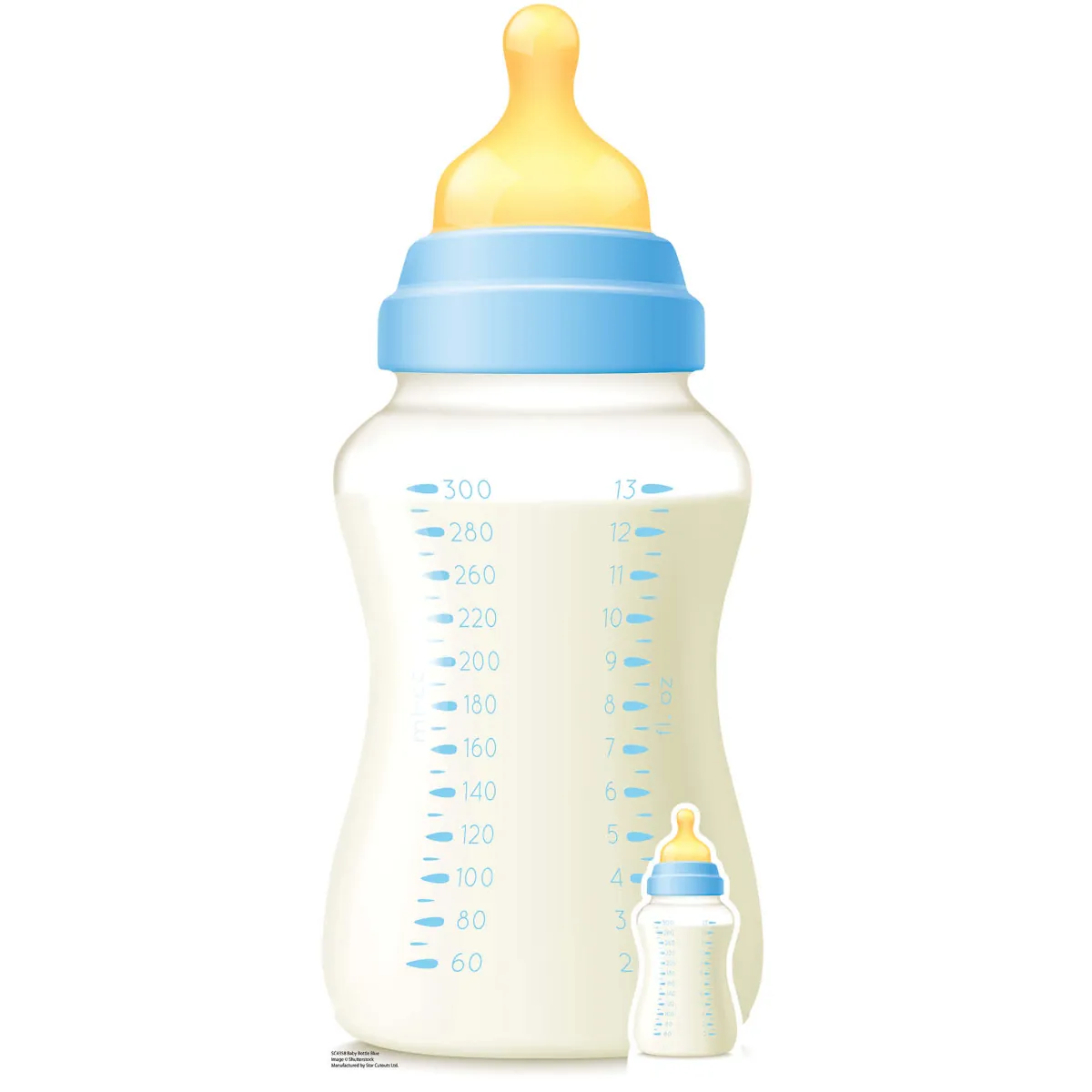 SC4358 Blue Baby Bottle (Party Prop) Mini + Tabletop Cardboard Cutout Standee Front