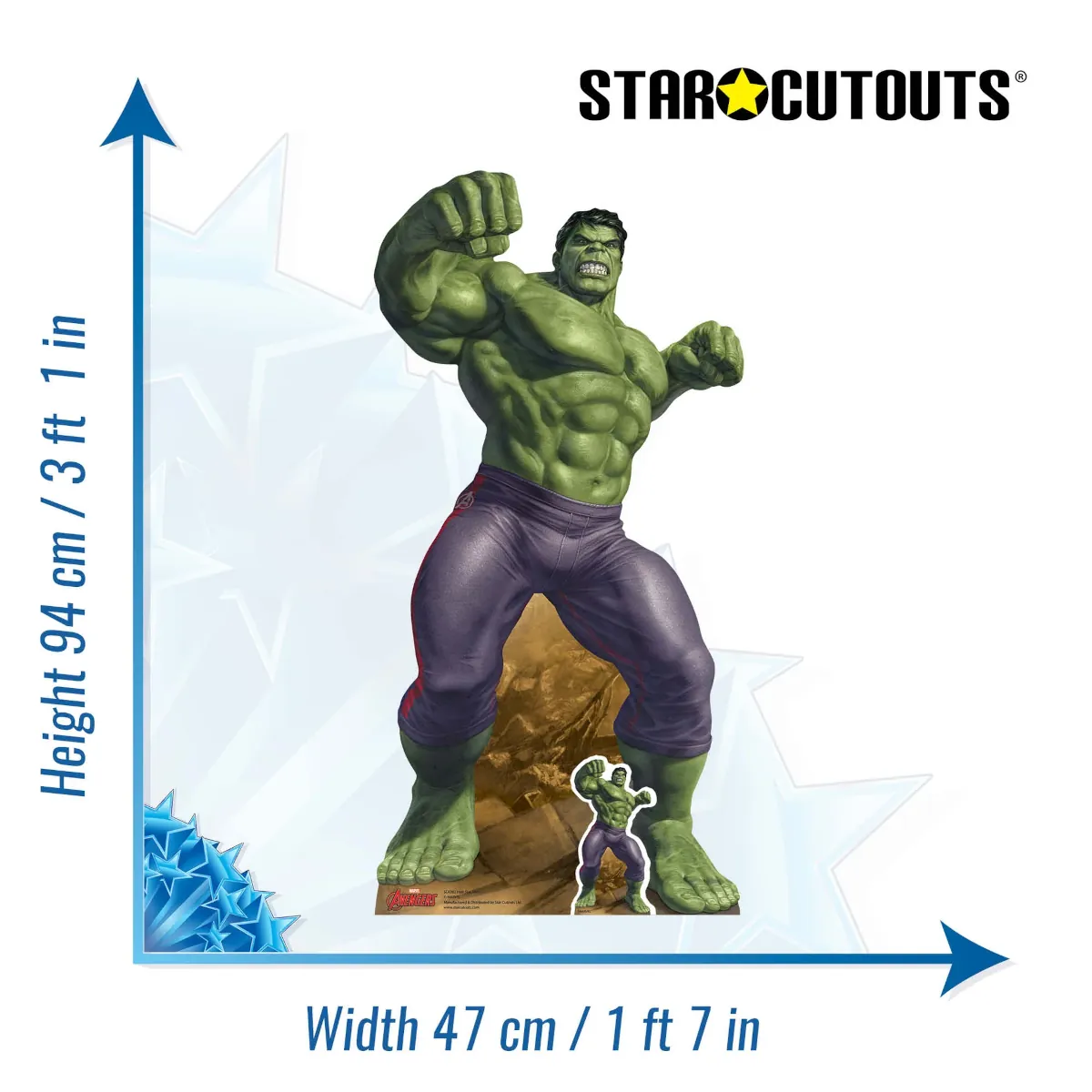 SC4383 The Incredible Hulk 'Comic Book Art' (Marvel Avengers) Mini + Tabletop Cardboard Cutout Standee Size
