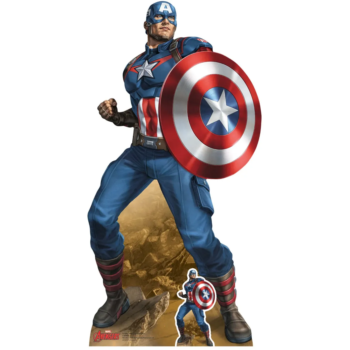 SC4384 Captain America 'Earth's Mightiest Hero' (Marvel Avengers) Mini + Tabletop Cardboard Cutout Standee Front
