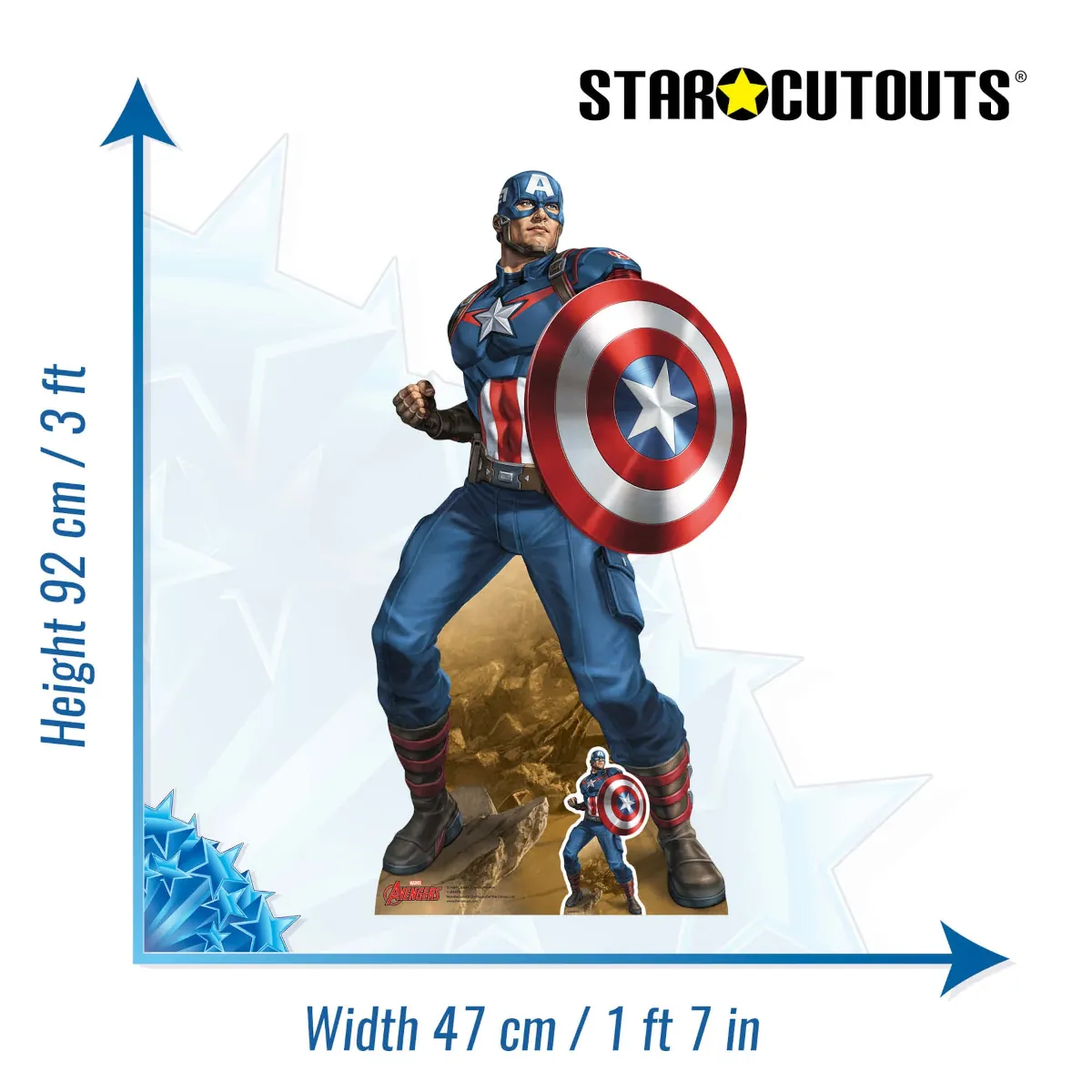 SC4384 Captain America 'Earth's Mightiest Hero' (Marvel Avengers) Mini + Tabletop Cardboard Cutout Standee Size