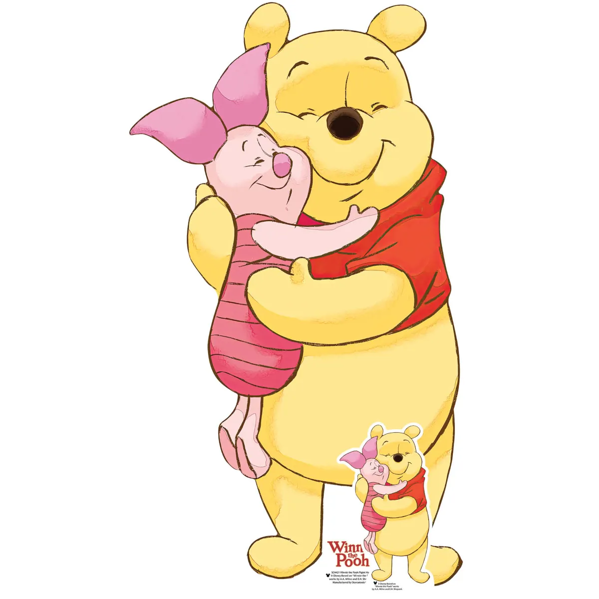SC4421 Pooh & Piglet 'Hugging' (Disney Winnie the Pooh) Mini + Tabletop Cardboard Cutout Standee Front