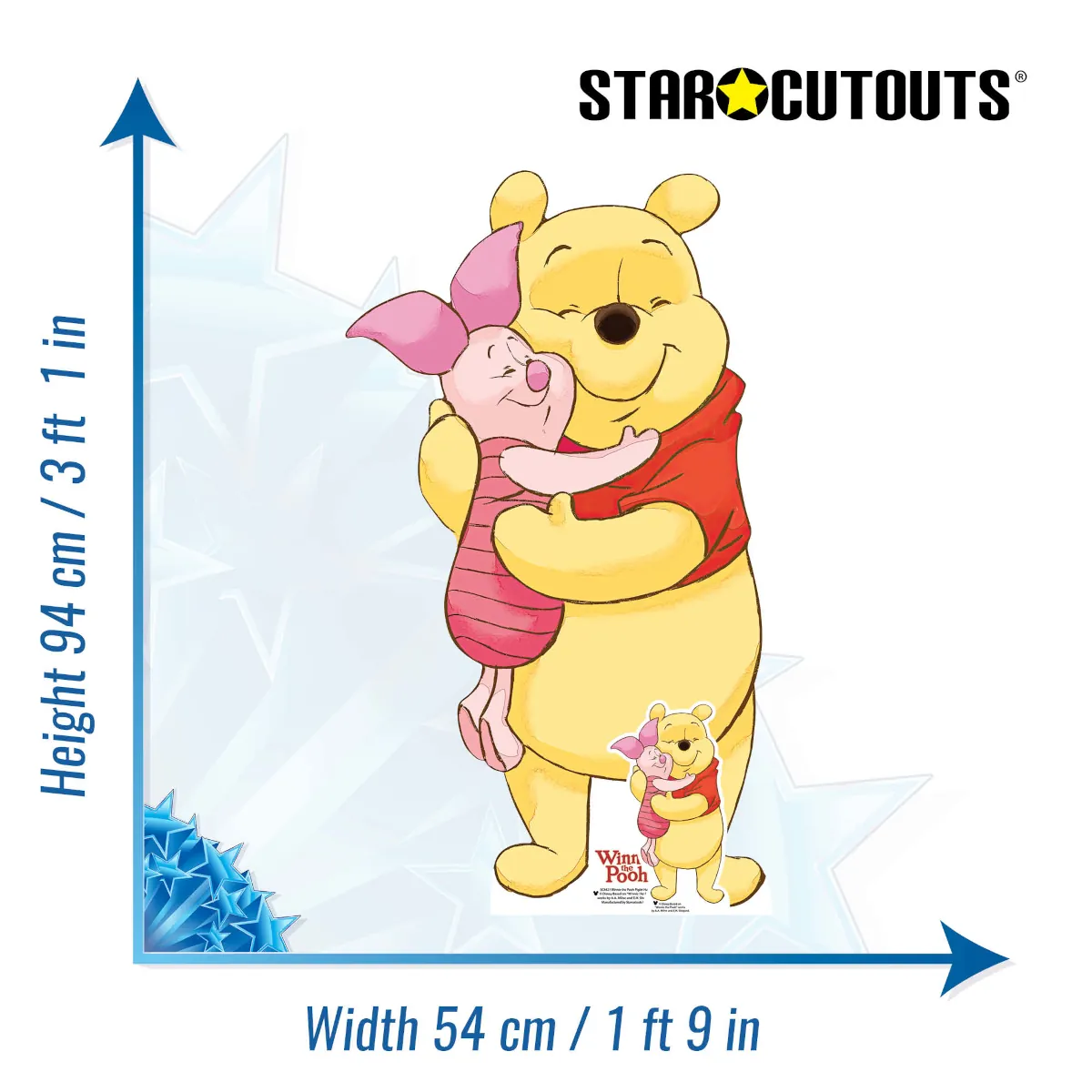 SC4421 Pooh & Piglet 'Hugging' (Disney Winnie the Pooh) Mini + Tabletop Cardboard Cutout Standee Size