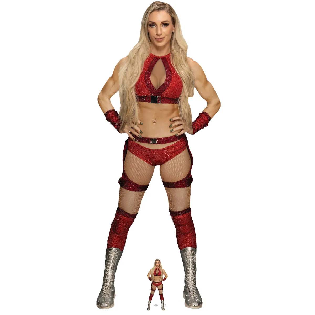 SC4429 Charlotte Flair 'Red Outfit' (WWE) Official Lifesize + Mini Cardboard Cutout Standee Front