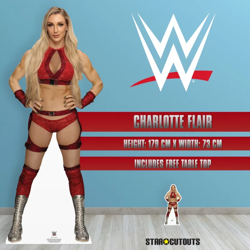 SC4429 Charlotte Flair 'Red Outfit' (WWE) Official Lifesize + Mini Cardboard Cutout Standee Room