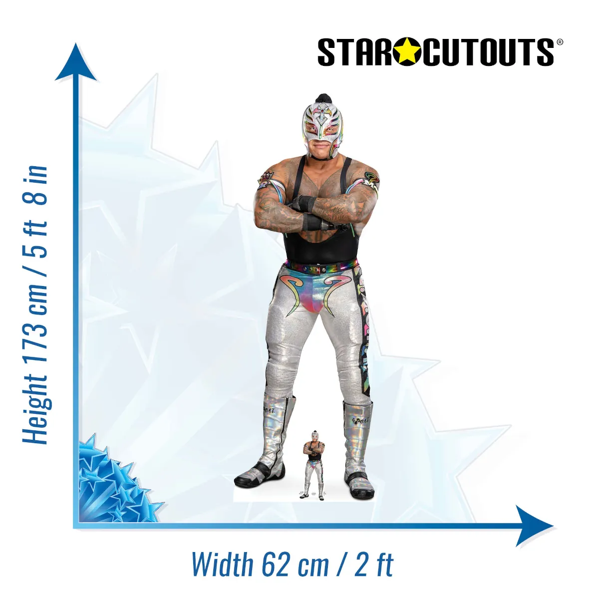 SC4430 Rey Mysterio (WWE) Official Lifesize + Mini Cardboard Cutout Standee Size