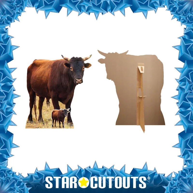 SC4436 Young Bull (Farm Animal) Large + Mini Cardboard Cutout Standee Frame