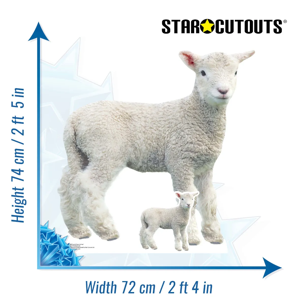 SC4438 Lamb (Farm Animal) Large + Mini Cardboard Cutout Standee Size