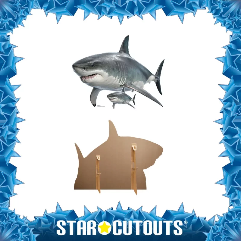 SC4442 Real Shark Large + Mini Cardboard Cutout Standee Frame