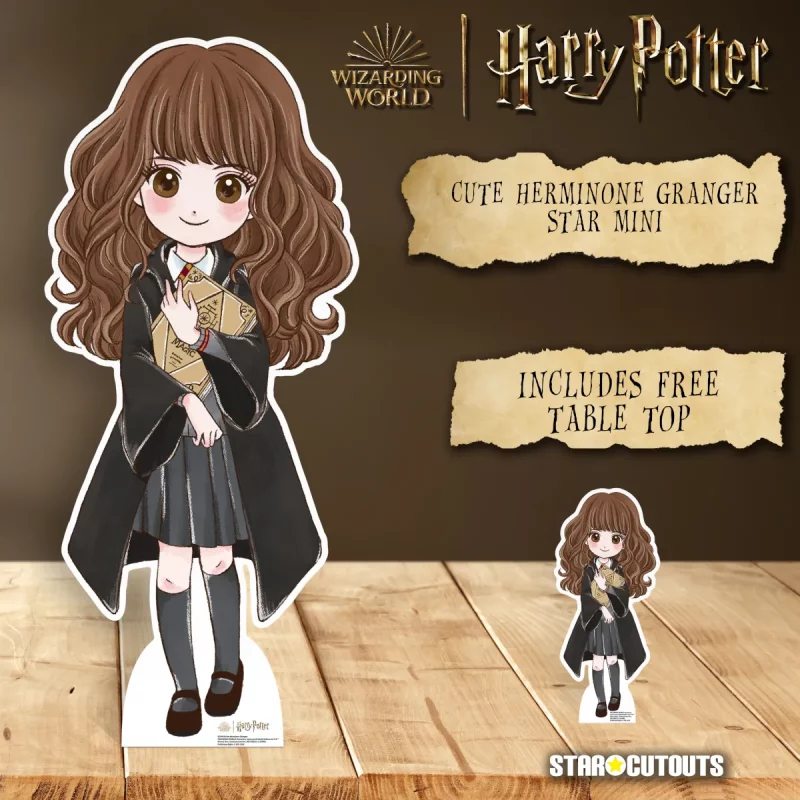 SC4454 Cute Hermione Granger 'Animated' (Harry Potter) Official Mini + Tabletop Cardboard Cutout Standee Room