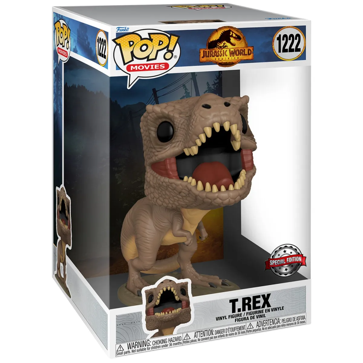 62228 Funko Pop! Movies - Jurassic World Dominion - T-Rex Super Sized Collectable Vinyl Figure Box Front