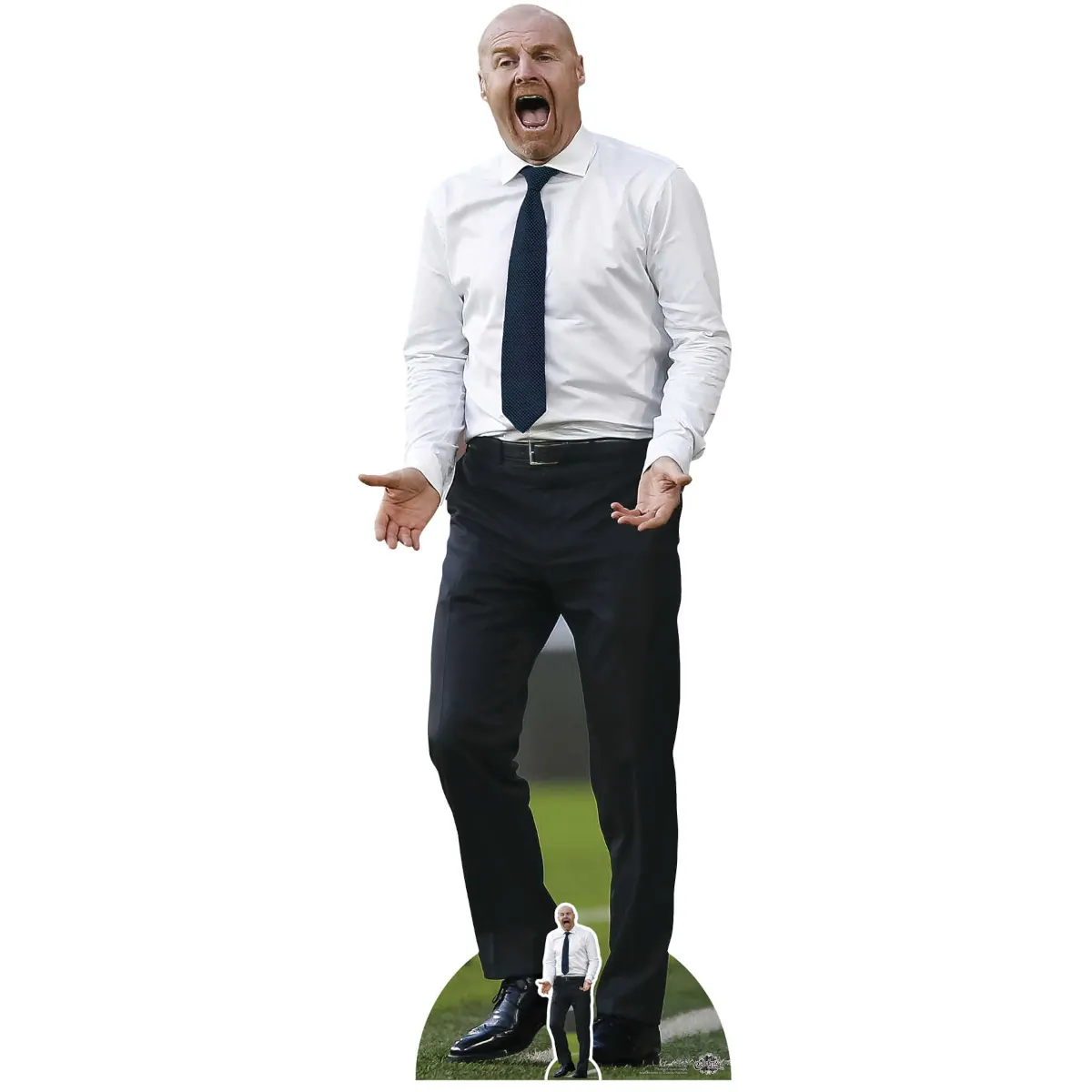 CS1132 Sean Dyche 'Blue Tie' (English Football Manager) Lifesize + Mini Cardboard Cutout Front