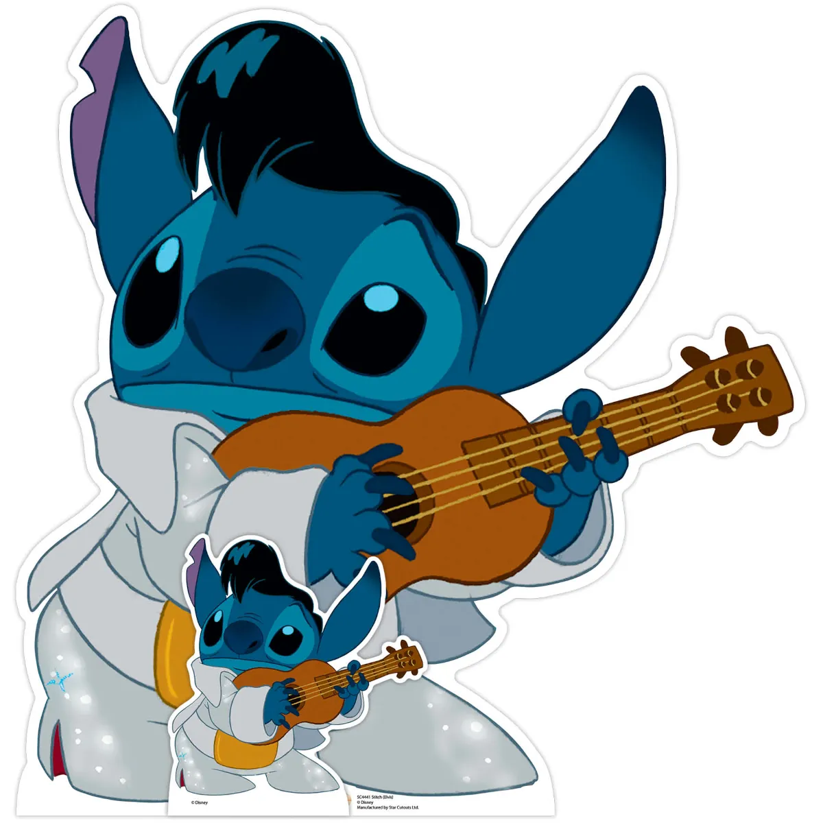 SC4441 Stitch 'Dressed As Elvis' (Lilo & Stitch) Official Lifesize + Mini Cardboard Cutout Standee Front