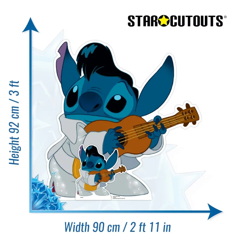 SC4441 Stitch 'Dressed As Elvis' (Lilo & Stitch) Official Lifesize + Mini Cardboard Cutout Standee Size
